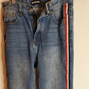Momokron Jeans, Size UK 8 (US approximately 4.) Red, White & Blue Stripe…